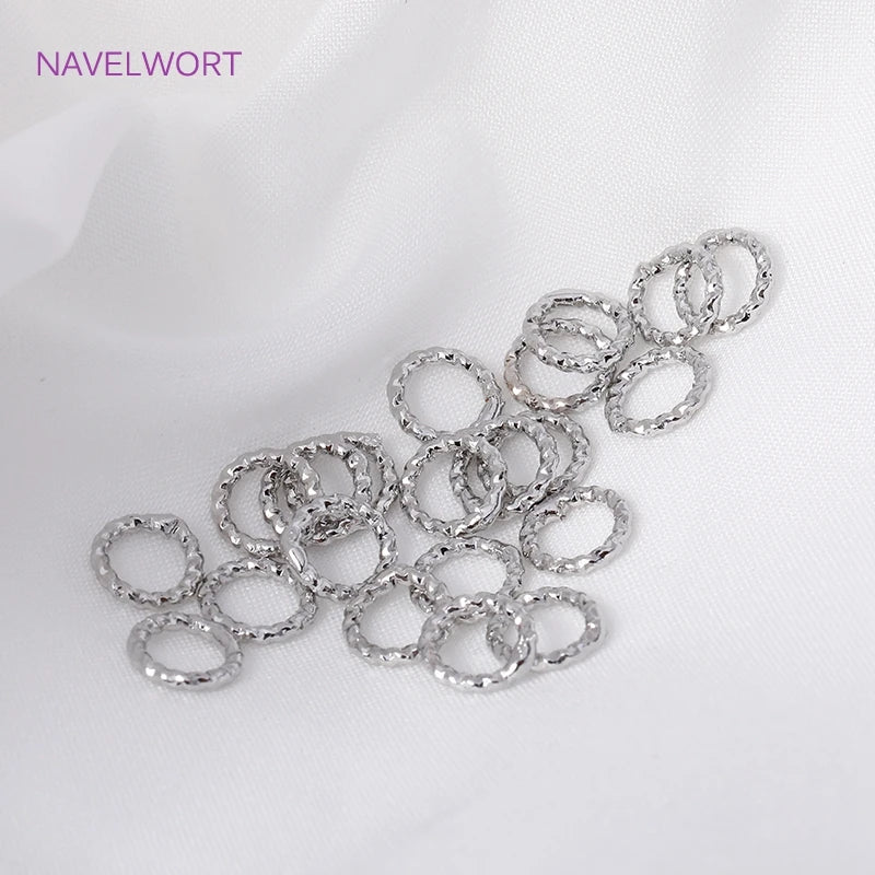 Wholesale 18K Gold Plated Brass 6/8/10/12MM Round Twist Closed Ring Connectors Accessories For DIY Jewelry Making Supplies