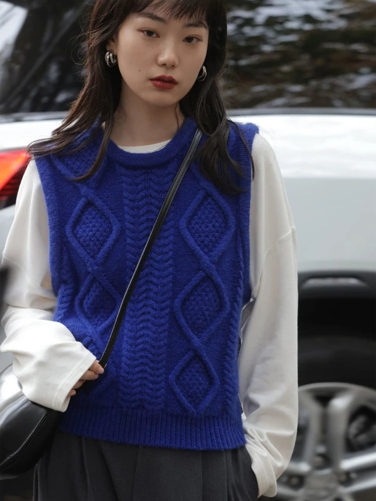 Sweater Vests Women Pure Design Basic Simple Tender All-match Leisure Autumn Ulzzang Students Fashion Knitwear Retro Streetwear