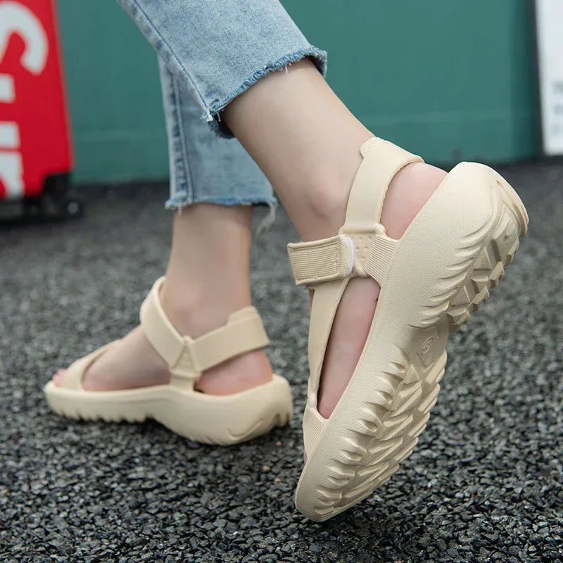 Sandals Woman Summer 2025 New Fashion Platform Sport Casual Flat Sandals Non-slip Outdoor Beach Sandalias Chaussure Femme