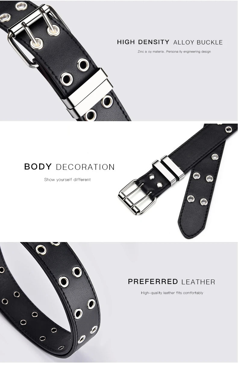 Fashion Alloy Women Belts Chain Luxury for Genuine Leather New Style Pin Buckle Jeans Decorative Ladies Retro Decorative Punk