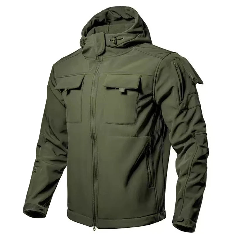 Tactical Military Men Winter Autumn Fleece Waterproof Jackets Sports Hiking Camping Climbing Outdoor Hooded Coat Hunting Combat