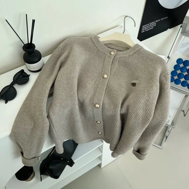 Sweater Pony Embroidered Sweater Jacket Autumn and Winter Temperament Sweater Cardigan French Style Versatile Top