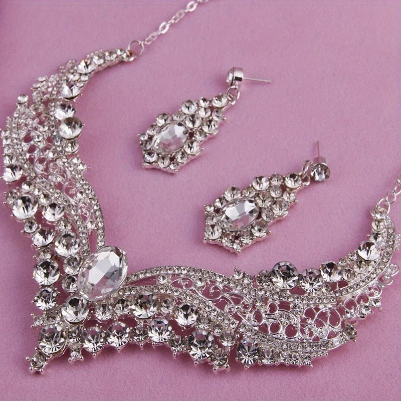 Jewelry Jewelry Sets Necklace Set Women's Geometric Earrings Wedding Bridal Jewelry For Brides