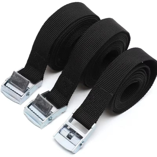 3pcs 2M Buckle Tie-Down Belt cargo straps for bike With Car motorcycle Metal Buckle Tow Rope Strong Ratchet Belt for Luggage Bag