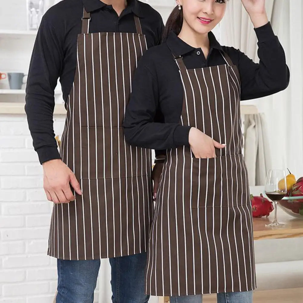 Kitchen Cooking Apron Chef Halterneck Apron With 2 Pockets Catering Sleeveless Aprons Men Woman BBQ Waiter Printing Apron