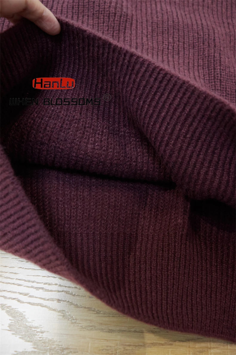 2023 Autumn Winter New Sweater Women's Men's  Green Knitted pullover Basic Solid Color Loose Black White Sweater Coats Warm Tops