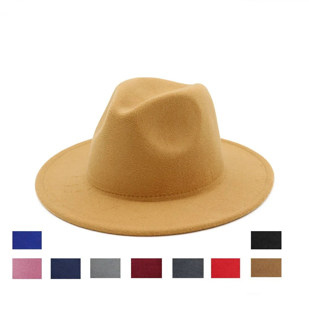 Hat Women Hat LuxuryHats for Men Women Fashion Formal Wedding Decorate Camel Panama Cap Jazz Flat Brim Top Fedora Hat Gorras
