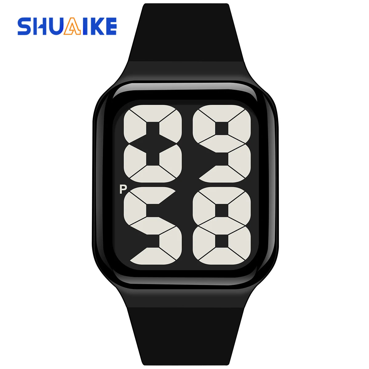 Men's and women's fashionable casual electronic watch with large dial, large numbers, minimalist design, waterproof watch
