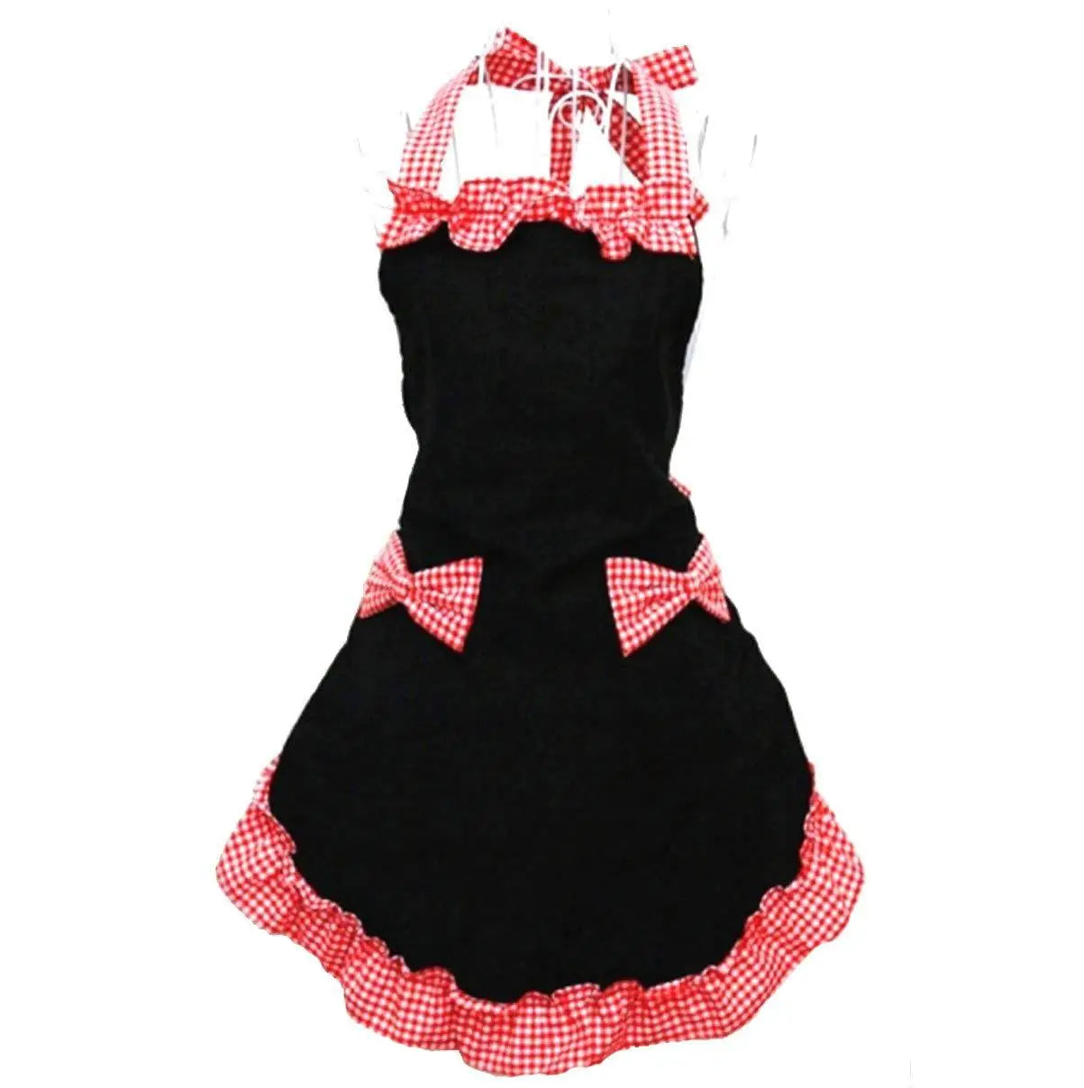 Kitchen Apron Cute Uniform Apron Flirty Outfit Dress Women Girl Fashion Lovely Bowknot Lace Anti-fouling Apron with Pockets Gift