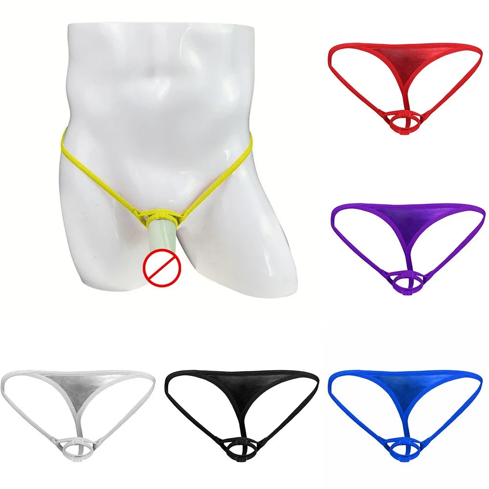 Panties Men Briefs All Seasons Male Pouch Stretchy T-back Underpants Underwear Bikini Breathable Cotton Hollow