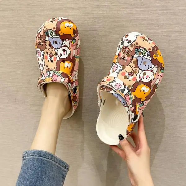 Slippers Casual Summer Women's Shoes Cover Toe Platform Shale Female Beach Slides Luxury Flat Sabot Fashion House Slippers Platf