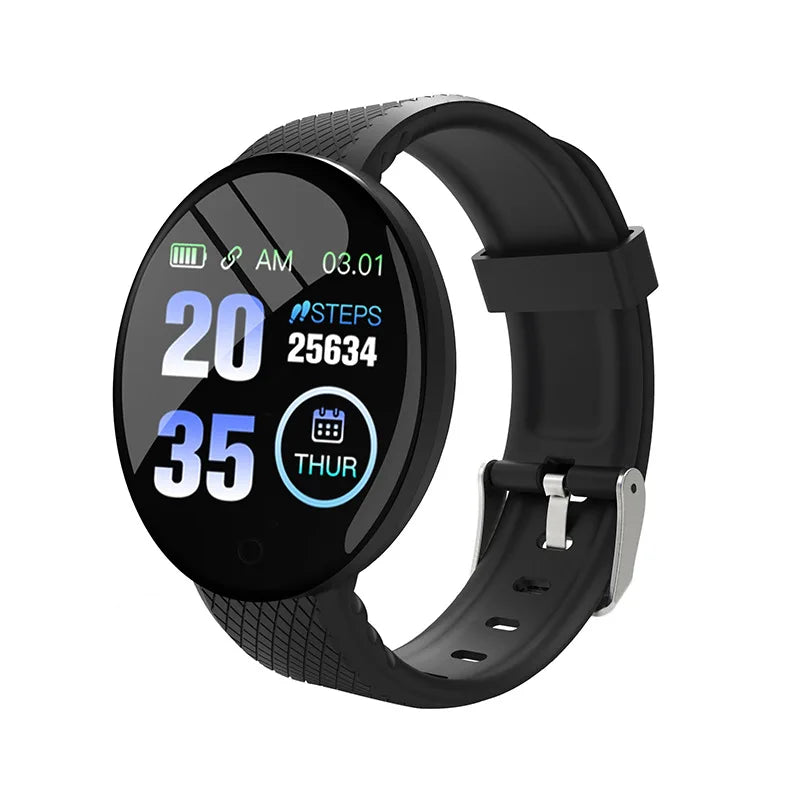 2025 New D18 Smart Watch Heart Rate Monitor Men's Women's Smartwatch Round Fitness Digital Watches for Men Women Band Bracelet