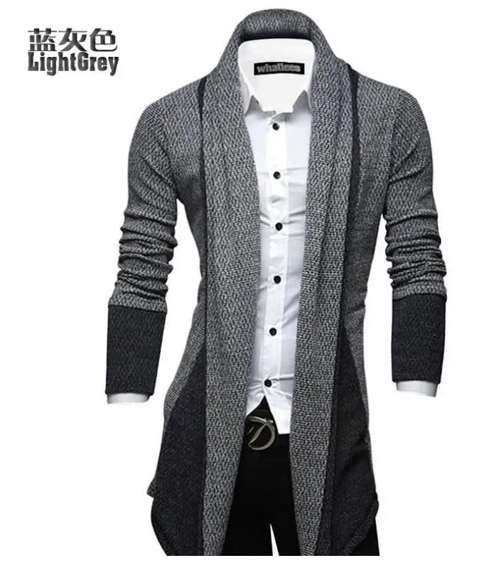 Sweater Coats Men New Fashion 2022 Autumn Men's Slim Long Solid Color Knitted Jacket Fashion Men's Casual Sweater Cardigan Coats