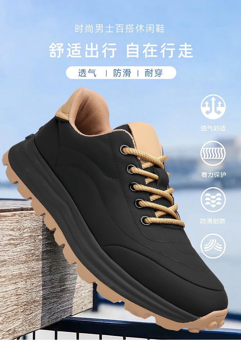 2025 New High-Quality Casual Sports Shoes With Breathable Leather Surface Anti Slip Soft Sole Round Toe Sports Shoes 38-44