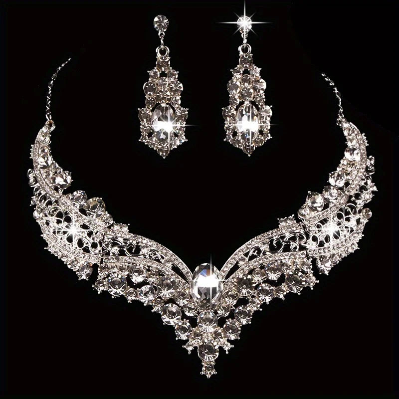 Jewelry Jewelry Sets Necklace Set Women's Geometric Earrings Wedding Bridal Jewelry For Brides