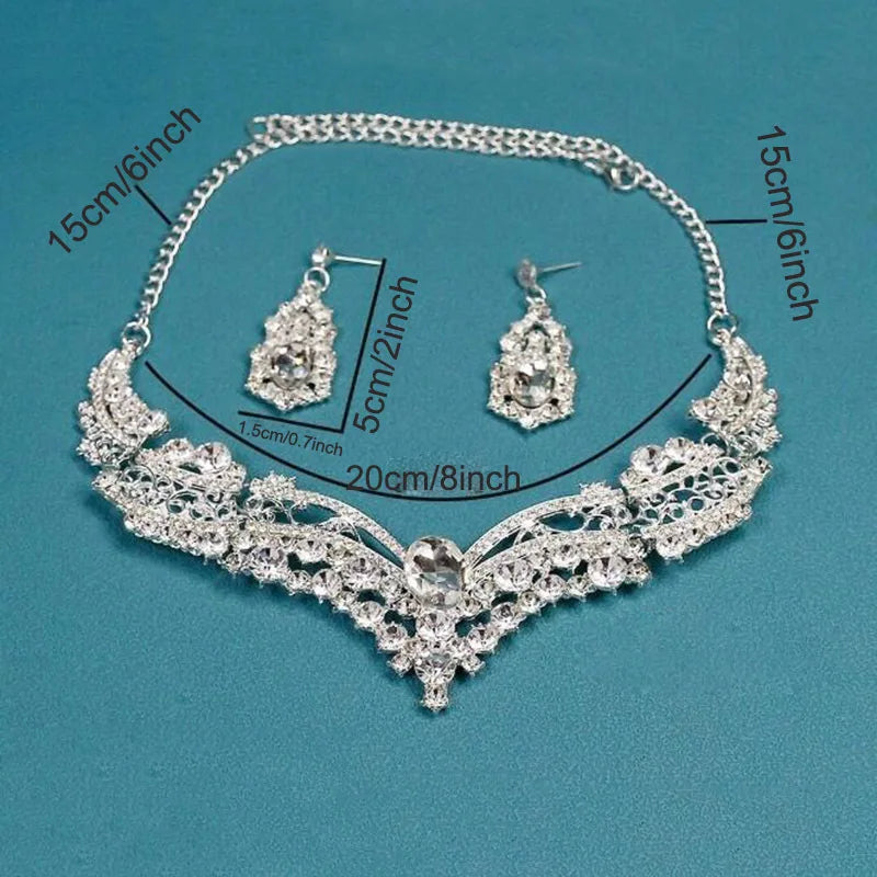 Jewelry Jewelry Sets Necklace Set Women's Geometric Earrings Wedding Bridal Jewelry For Brides