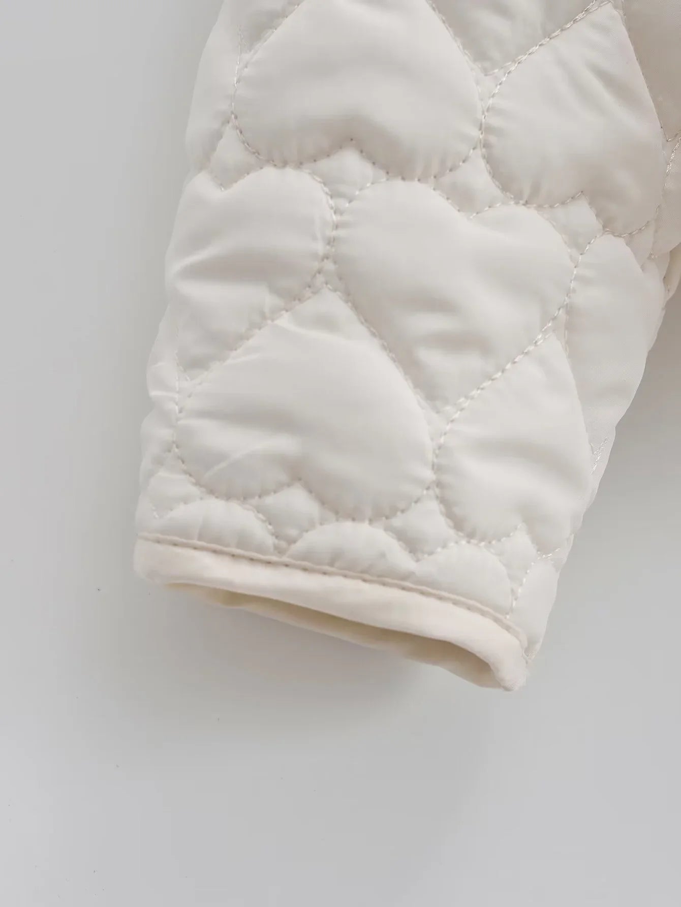 Women's outerwear 2025 heart-shaped quilted cotton jacket women's Korean round neck jacket cotton jacket