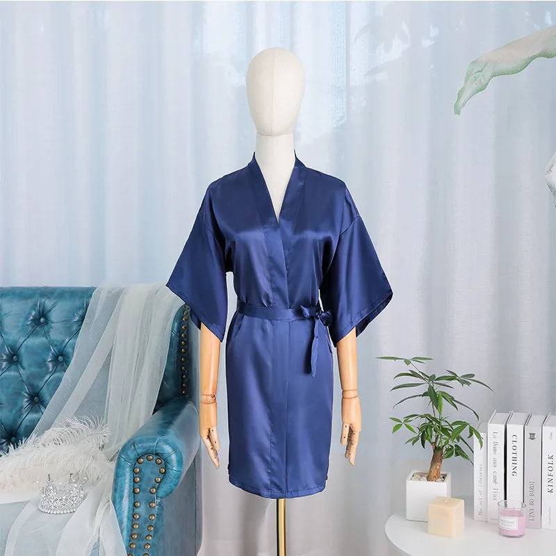 Kimono Robe Bride Bridesmaid Wedding Bathrobe Casual Women Sleepwear Nightgown Embroidery Letter Home Clothing Lingerie