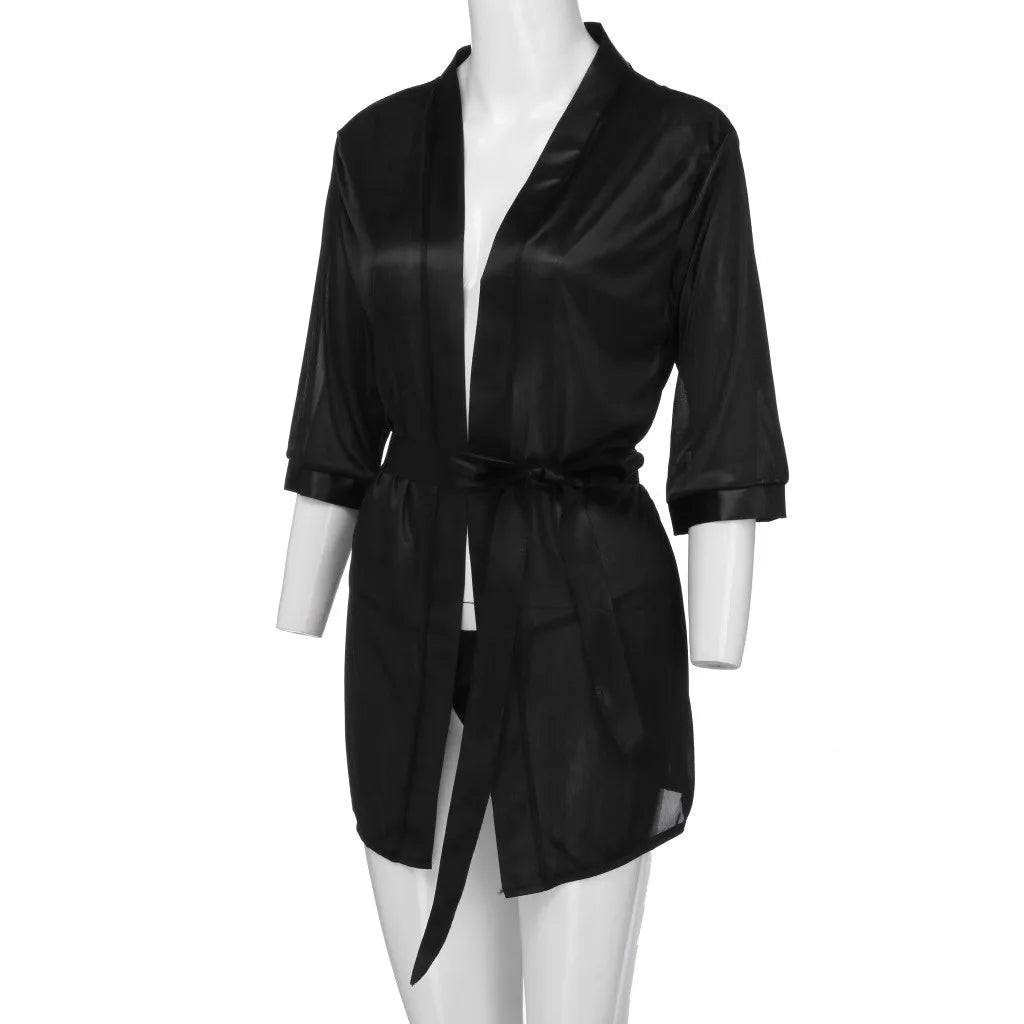 Women'S Pajamas Womens Sexy Satin Sleepwear Lingerie Nightwear  Night Gown Robe Women'S High-Quality And Comfortable Nightgown