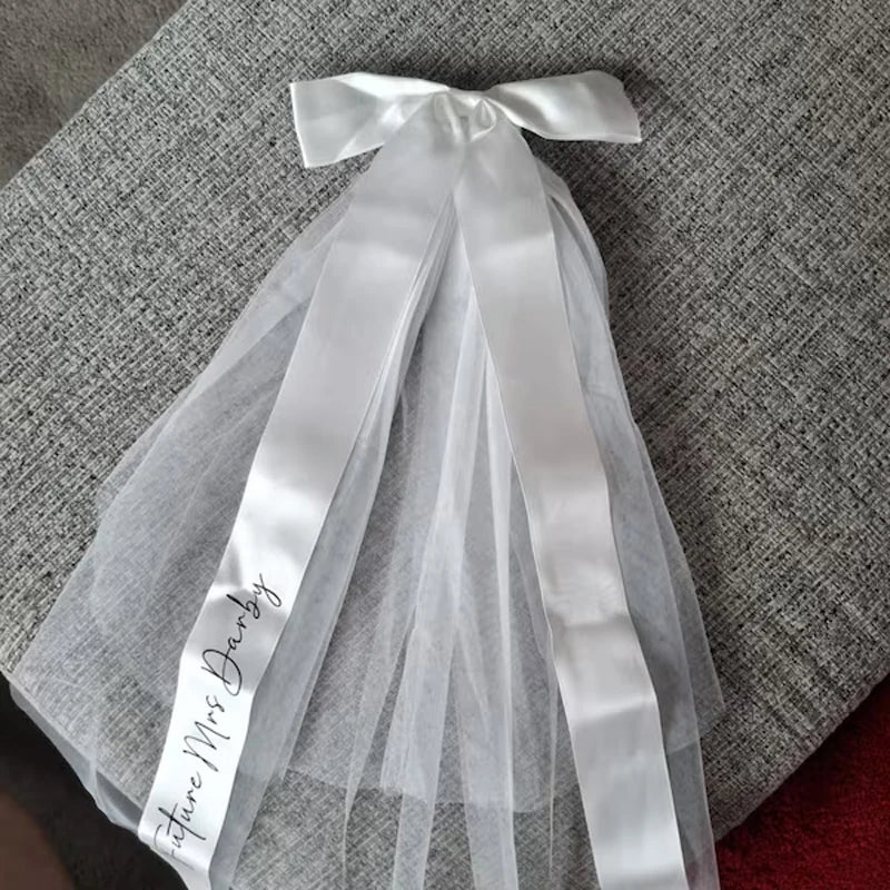 Personalised Bridal Bow Veil Custom Future Mrs Gift Wedding Bachelorette Party Bridal Shower Decoration Accessories Bride To Be
