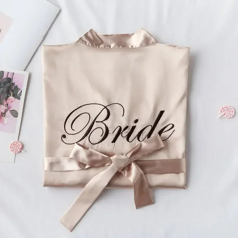 Bride To Be Dressing Gown Bridesmaid Bathrobe Team Bride Robe Wedding Decoration Bridal Shower Hen Bachelorette Party Decor