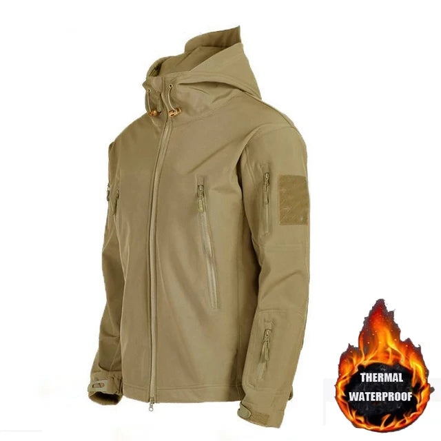 Tactical Military Men Winter Autumn Fleece Waterproof Jackets Sports Hiking Camping Climbing Outdoor Hooded Coat Hunting Combat