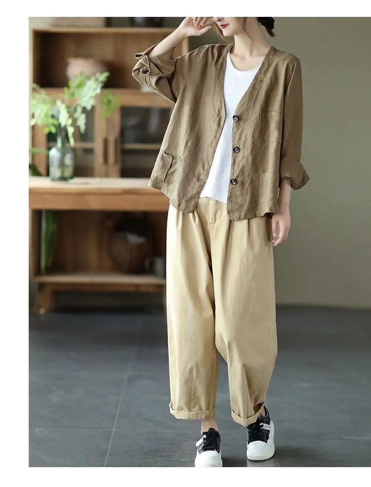 Jackets Women Retro Loose Design All-match Korean Style Leisure Minimalist Pure Female Popular Classic Basic Autumn Streetwear