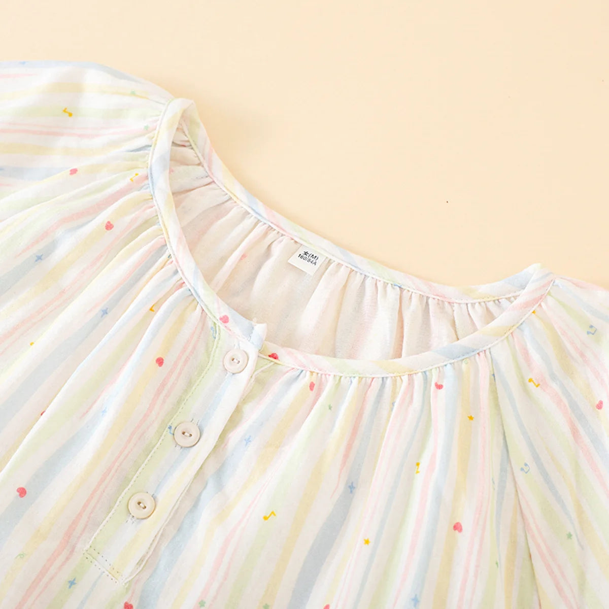 Sleeping Nightdress for Women Thin Cotton Homewear Colorful Striped Printed Pink Color Girls' Home Clothes Women Nightwear