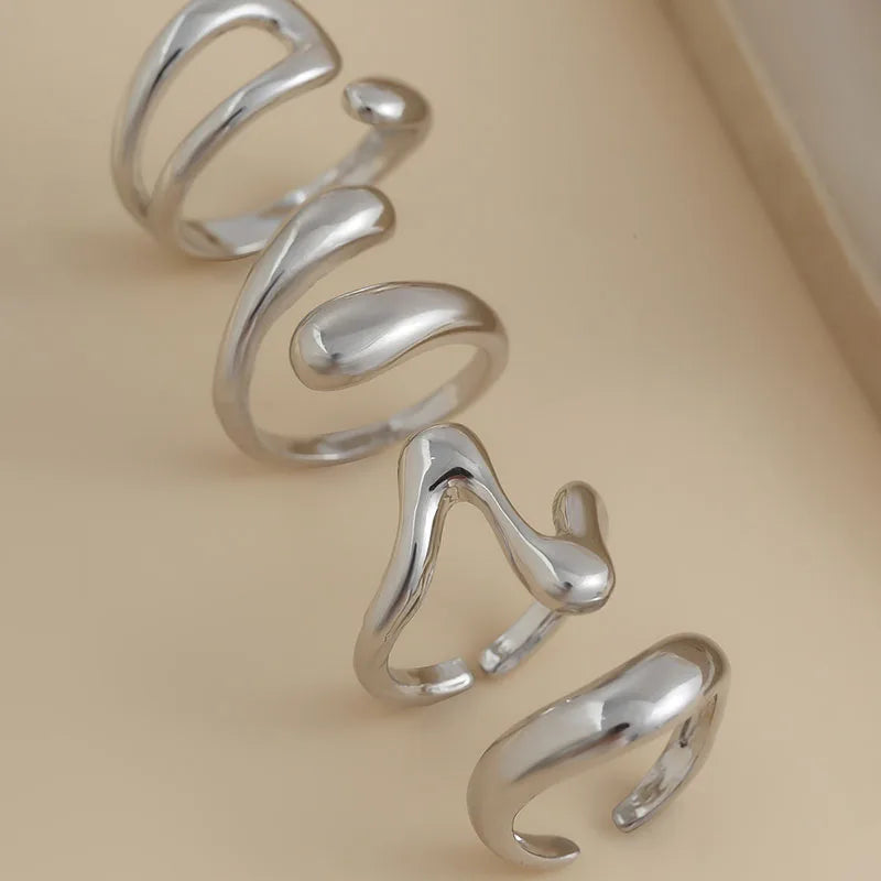 Irregular Geometric Rings For Women Girls Punk Fashion Gold Silver Color Knuckle Joint Ring