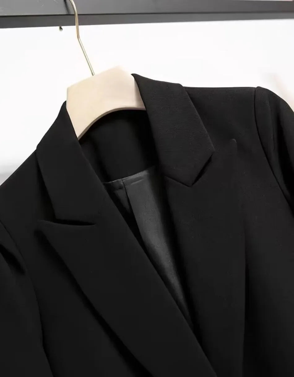 Blazer Woman 2024 Spring Autumn New Korean Fashion Long Sleeved Lace Up Blazers Coats Casual Loose Women's Office Blazer Tops