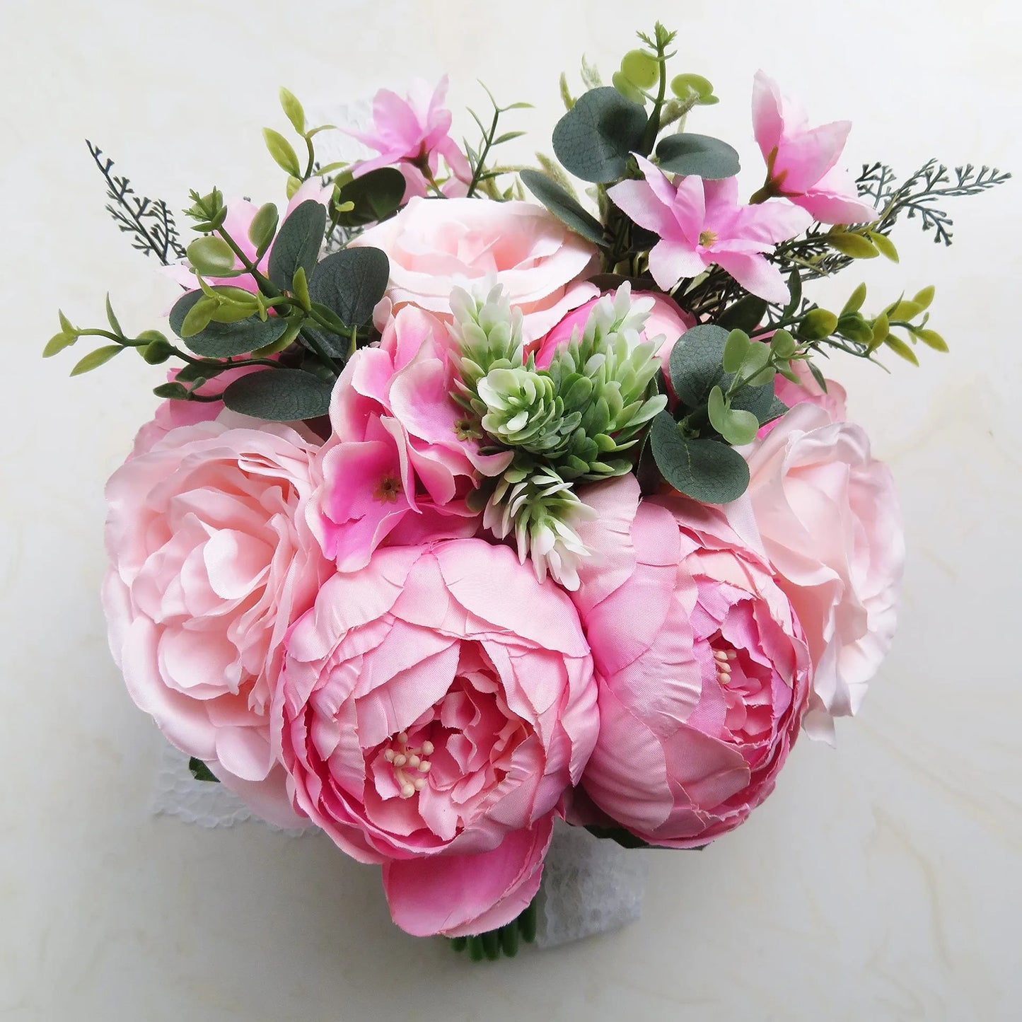 30CM Wedding Decoration Bridal Holding Flowers Artificial Roses Bundle Home Decoration Photography Props Silk Flowers