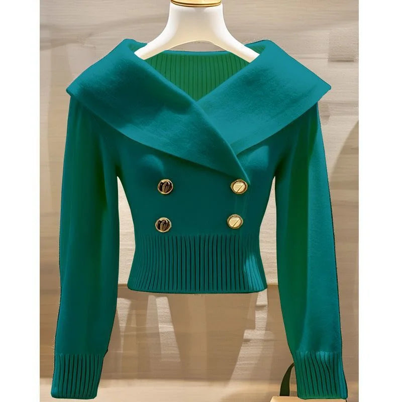 Sweater Women's 2025 New Fashion Autumn Long-Sleeved Temperament Casual Knitwear Female Pullovers Sweater