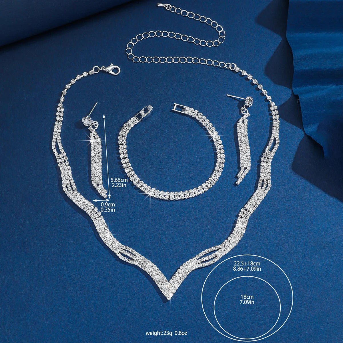 Women's fashion design jewelry set, simple and versatile, light luxury style, sparkling accessories