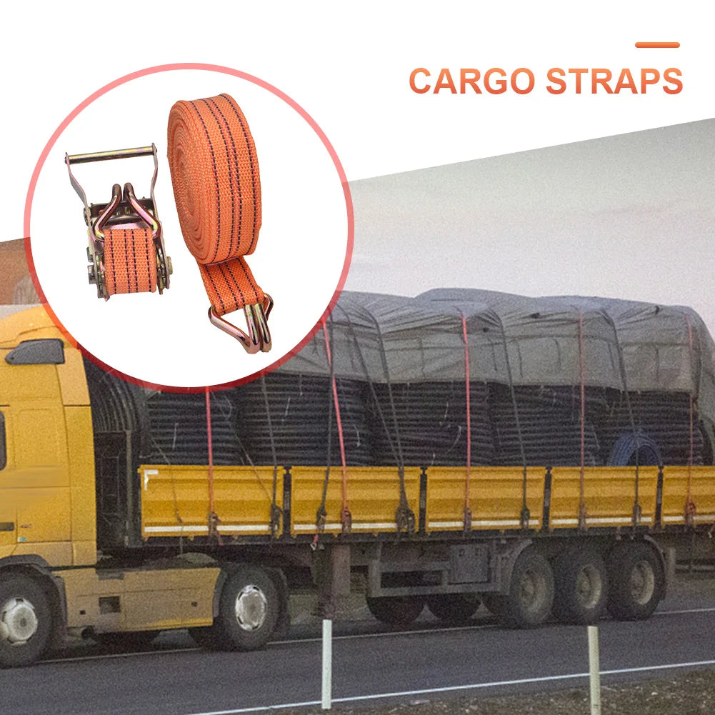 Heavy Duty Ratchet Tie Down Straps 3-10 Meter Long 40mm Wide Double Hook Lashing Belt for Truck Cargo Securing Transport Binding