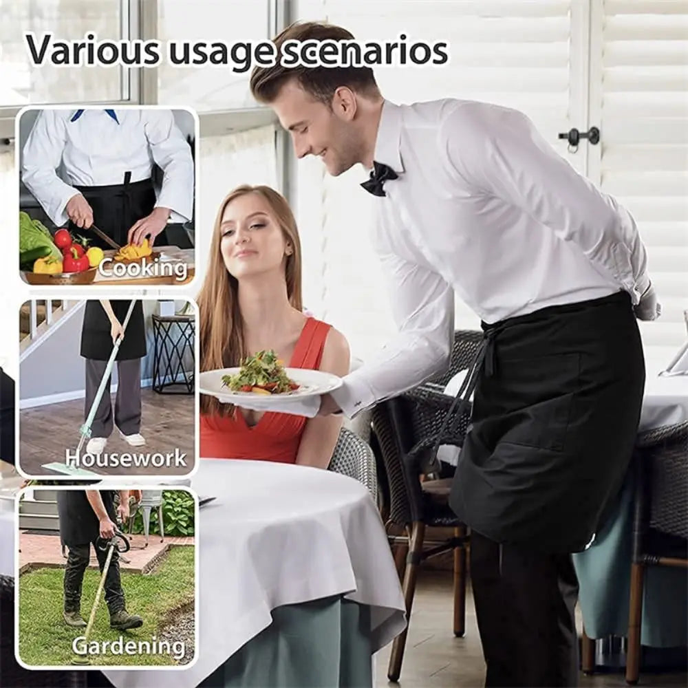 Kitchen Chef Apron Half Body Coffee House Working Aprons Restaurant Kitchen Work Wear Abrasion Resistant Thick Apron