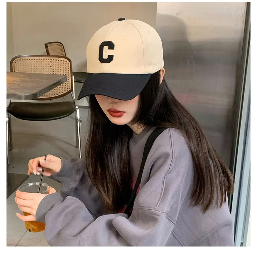 Baseball Cap for Women and Men Hat Fashion Letter C Patch Hat Summer Sun Visors Caps Color Block Design for Casual Wear