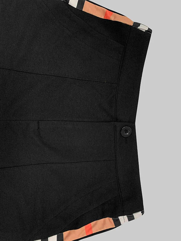 2025 Trousers Sets Women's Two Pieces Set New Spring Elegant Contrast Color High Neck Long Sleeves Wide Leg Pants Suit