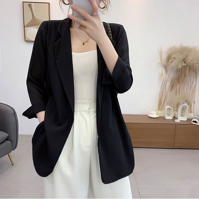 Purple Blazers Jacket for Women Fall Outfits Korean Long Trend Clothing Casual Women's Blazer Suits Tailoring 2024 Spring Coats