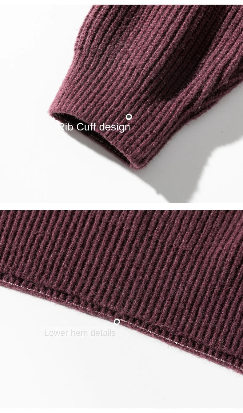 2023 Autumn Winter New Sweater Women's Men's  Green Knitted pullover Basic Solid Color Loose Black White Sweater Coats Warm Tops