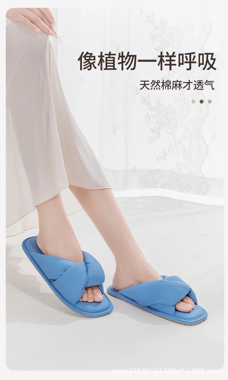 Slippers women's spring 2025 new non-slip, silent and comfortable four-season indoor home slippers women