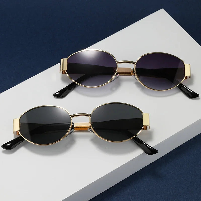 New Sunglasses For Women And Men UV400 Sun Glasses Alloy Oval Eyewear