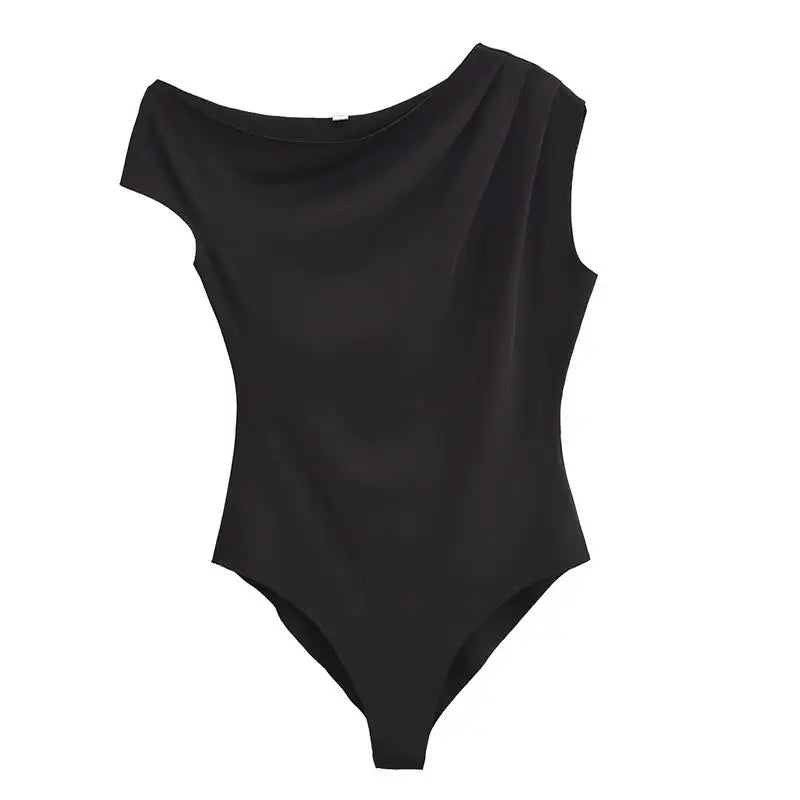 Bodysuits Summer Women's 2025 New Elastic Tight-Fitting Jumpsuit Chic Elegant Holiday Women Bodysuits Fashion Youth Jumpsuit