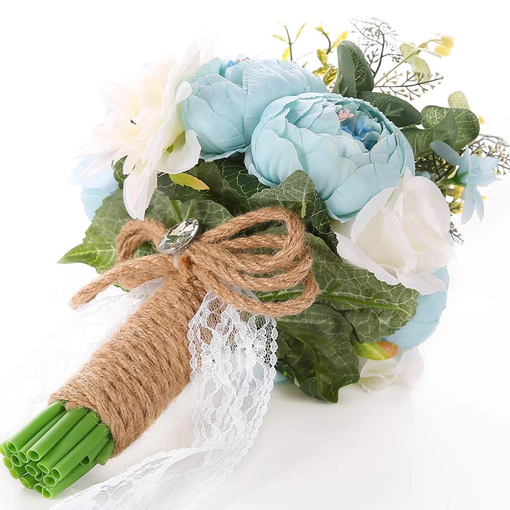 30CM Wedding Decoration Bridal Holding Flowers Artificial Roses Bundle Home Decoration Photography Props Silk Flowers