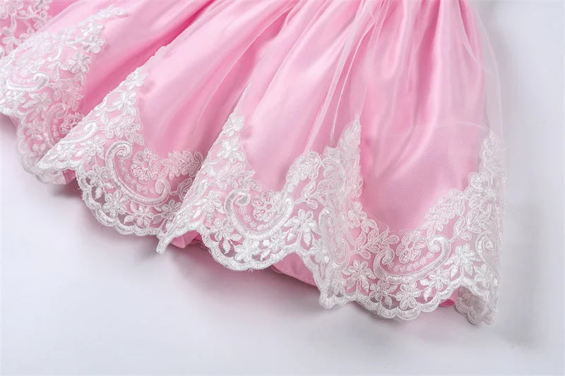 Girls Dress 2025 Children Easter Carniva Tutu Wedding Kids Dresses For Girls Vestidos Party Princess Bow Christmas Baby Dress