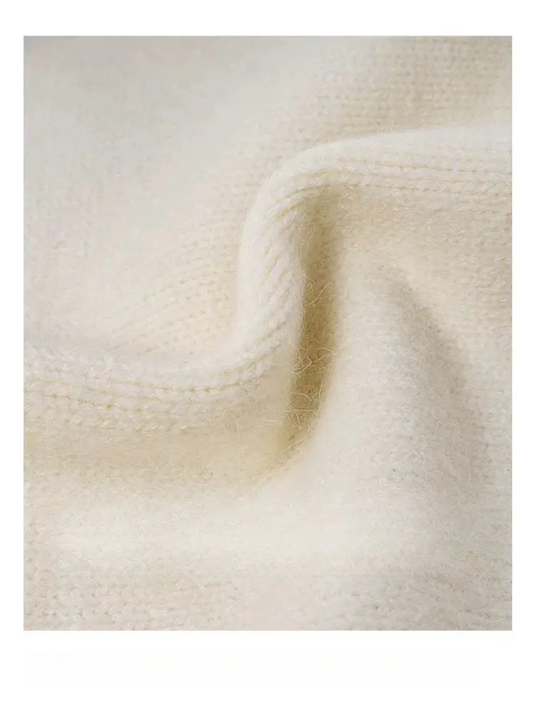 Sweater cartoon small bag core yarn needle retro women's  loose round neck knitted sweater new print black