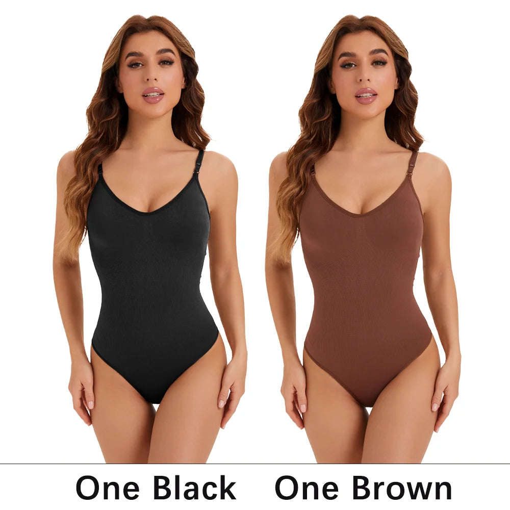 High Elastic Bodysuit for Women Tummy Control Shapewear Sexy Seamless Sculpting Thong Body Shaper Slimmer Slimming Black Tank