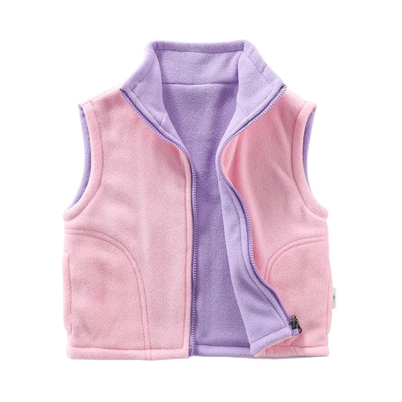 Teenager Outerwear Waistcoats Sleeveless Jackets Children's Vest for Boy Girl Polar Fleece Baby Kids Vest Warm Winter 2-12Y