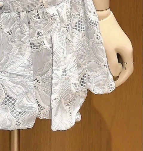 Women's lace two-piece suit short long-sleeved slim-fit top or skirt