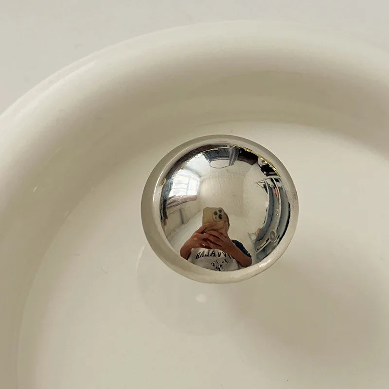 Round Metal Adjustable Ring European And American Style Personalized Fashion Ring Ladies Girls Travel Wedding Accessories 2024