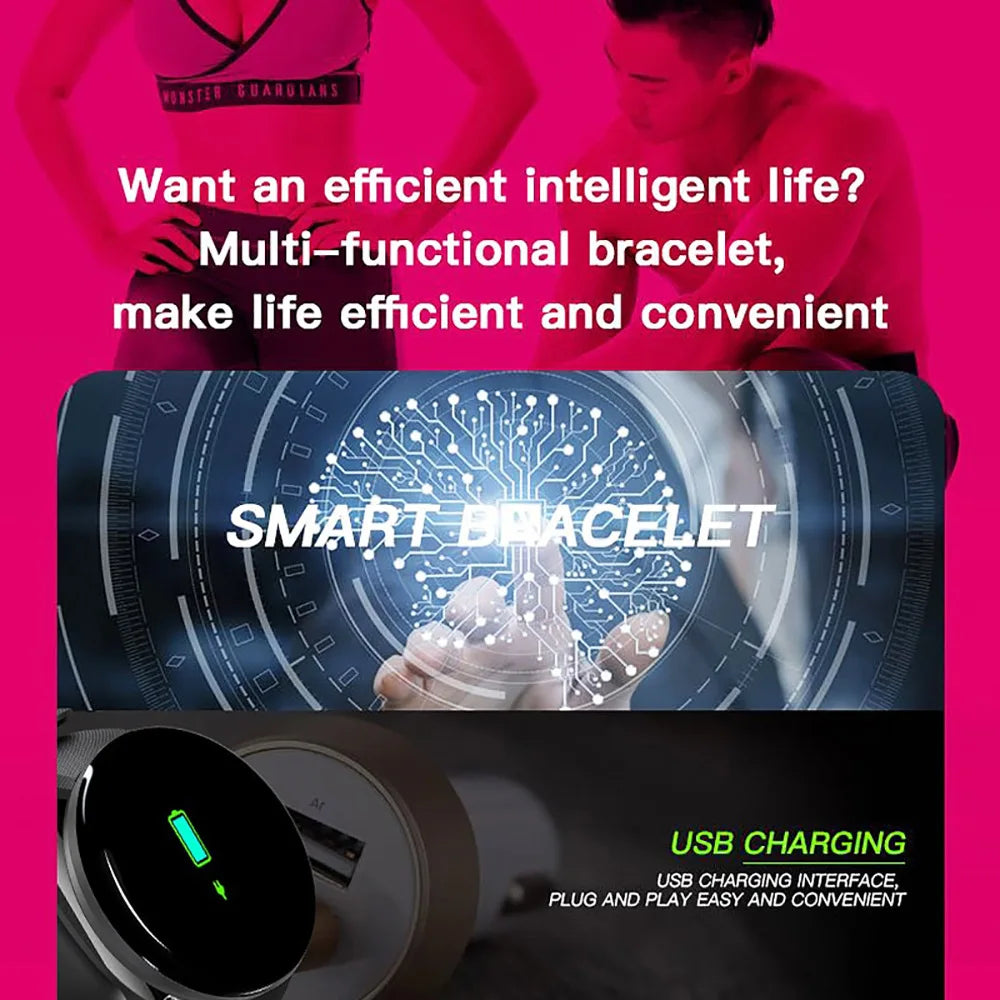 2025 New D18 Smart Watch Heart Rate Monitor Men's Women's Smartwatch Round Fitness Digital Watches for Men Women Band Bracelet